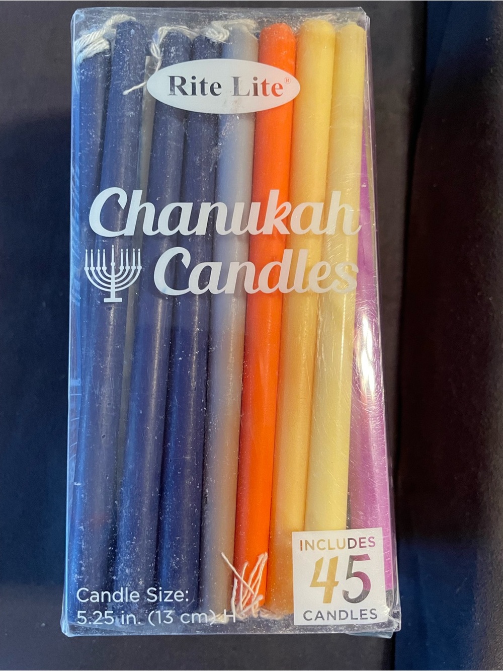 Chanukah Candles 5” - Multicolor Pack 45ct